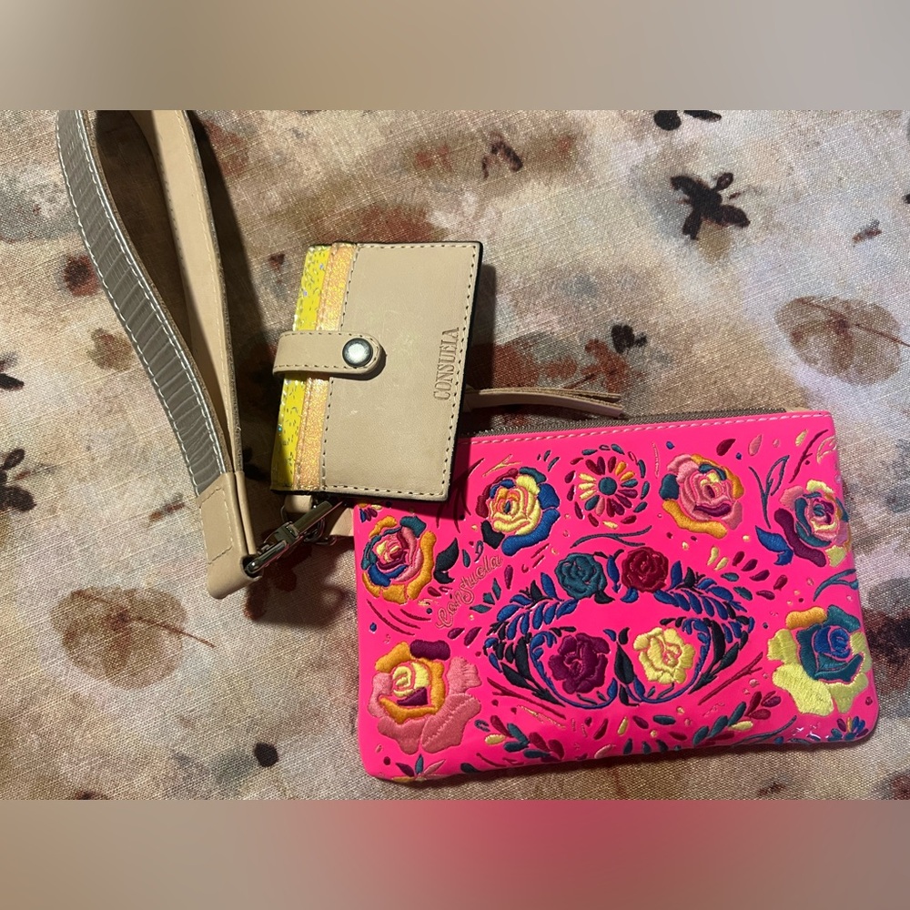 Consuela Vibrant Pink Floral Wristlet